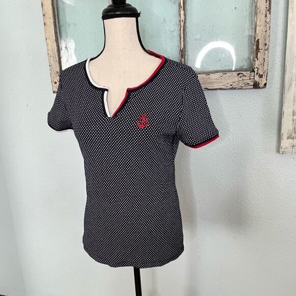 NWT Tommy Hilfiger non- collar Polo Style Top - Picture 2 of 9